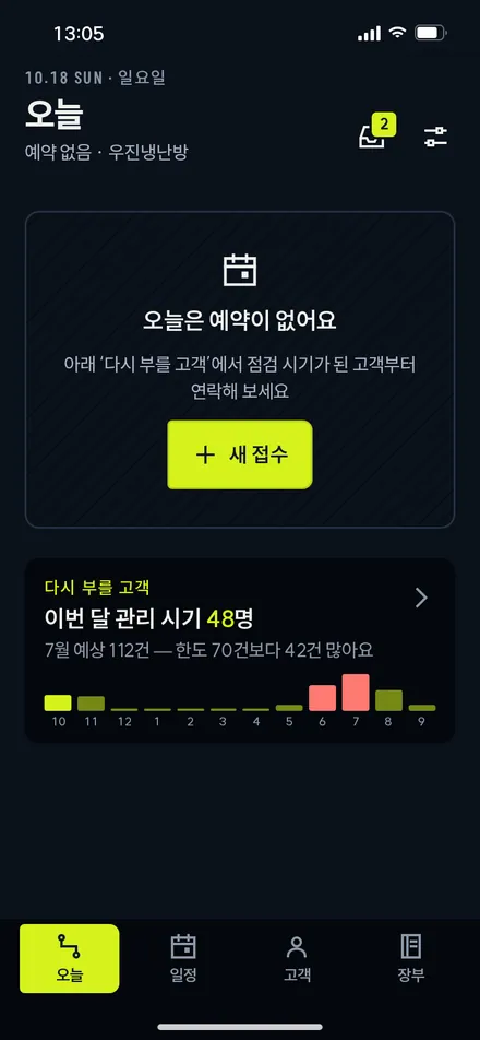 오늘 · 예약 없음