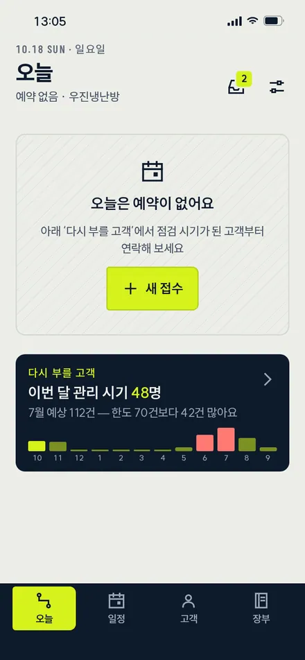 오늘 · 예약 없음