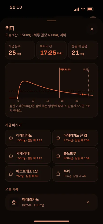 커피 · 마지막 잔 지남