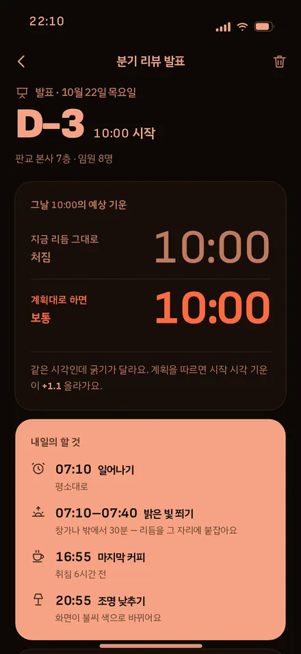D-day · 분기 발표