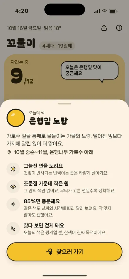 오늘의 색 찾는 법